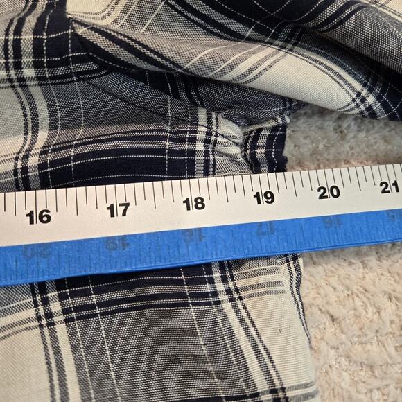 Abercrombie & Fitch Embroidered Plaid Tunic Top Roll Tab Sleeves Women's Size M - Picture 6 of 10